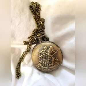 New Bronze Military Themed Pocket Watch